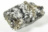 Gleaming Pyrite and Sphalerite (Marmatite) on Quartz - Peru #238942-2
